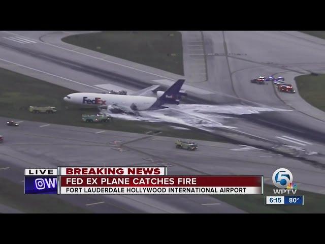 FEDEX plane catches fire