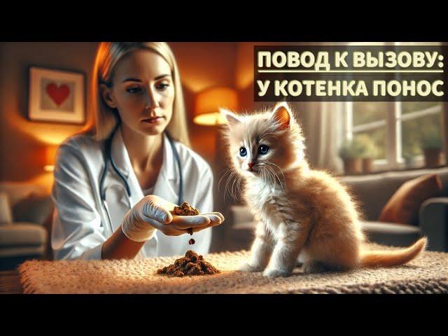 Повод к вызову: у котенка понос