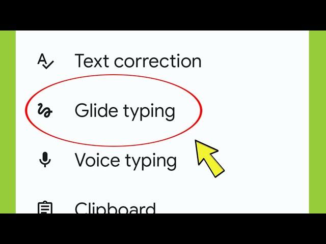 Google Keyboard Glide typing Settings