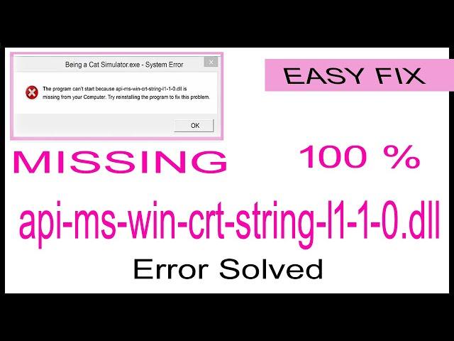 api-ms-win-crt-string-l1-1-0.dll missing from your computer