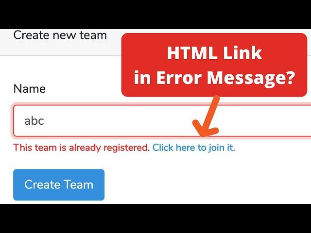 Laravel Validation: HTML Link in Error Message?