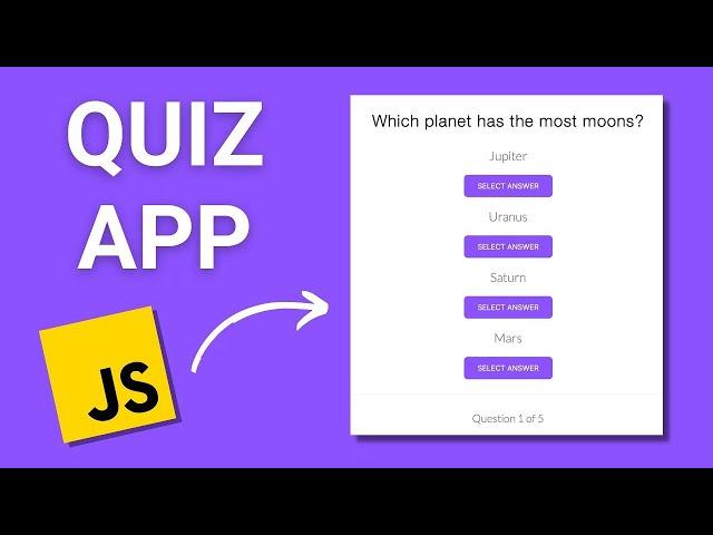 Build a Quiz App using HTML CSS & JavaScript - QUICK and EASY Tutorial