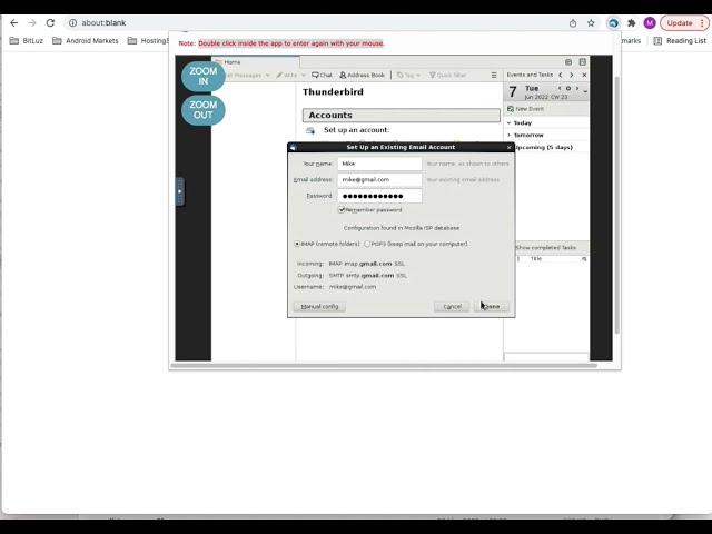 Thunderbird online email client demo - Chrome extension