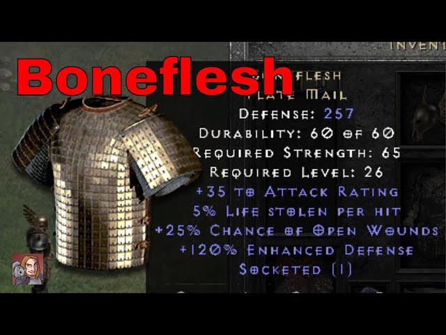 D2R Unique Items - Boneflesh (Plate Mail)