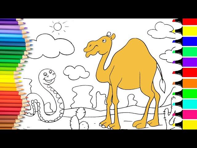 How to Colour Camel || Animal Colouring Pages