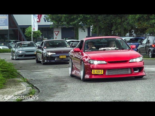 Modified Cars Leaving Carmeet! POWERSLIDES, DRIFTING - Silvia S15, WRX, RX7, Skylines, EVO, Supra!