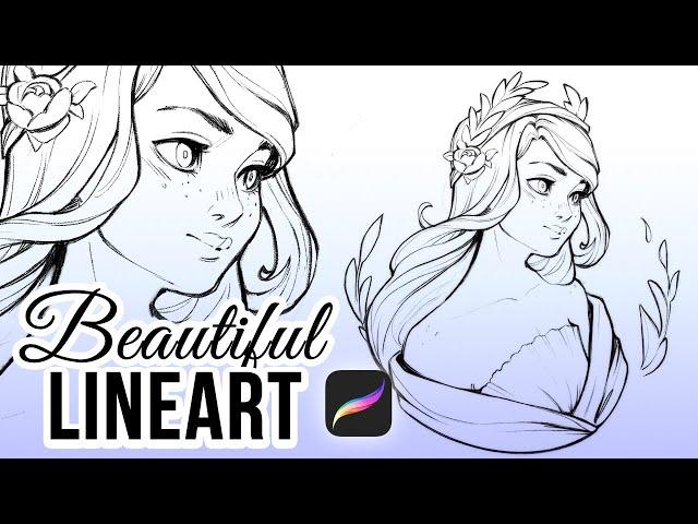 How I Draw LINEART Tutorial and Process in PROCREATE