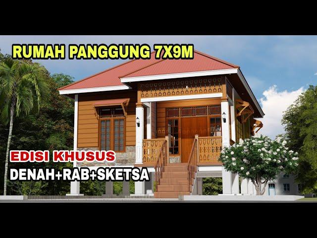 Bikin Rakjub!!Rumah panggung 7x9m seperti divilla Cantik dan biaya murah//Rumah pedesaan