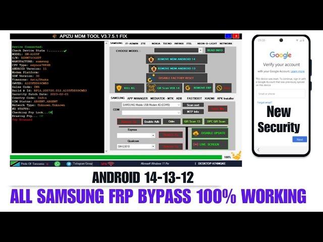 Samsung FRP Bypass New Security Patch Android 13-14 Google Account Remove 2025