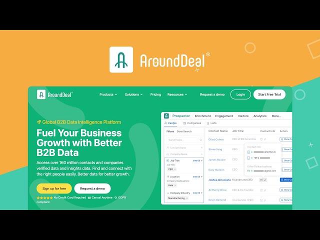 AroundDeal Lifetime Deal: Fuel Your Business Growth with Better B2B Data | Oncely