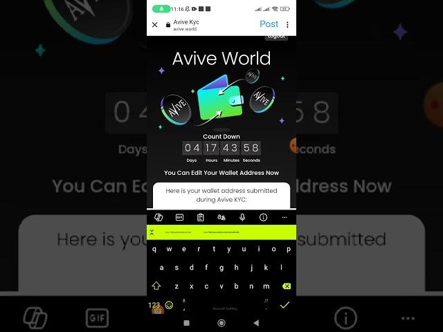 How to update Avive wallet address for Avive token withdrawals