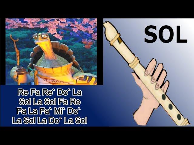  Oogway ascends, flauta dulce fácil, tutorial con animación, easy flute recorder