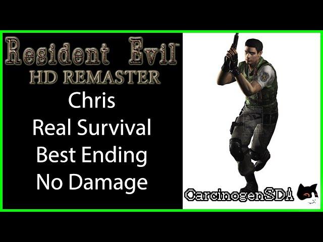 Resident Evil HD Remaster (PC) No Damage - Chris Real Survival Best Ending (1:46:43)