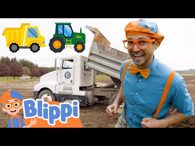 Blippi Learns About Tractors and Construction Vehicles! | Educational Videos for Kids