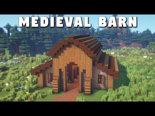 How to Build a Large Medieval Barn in Minecraft!