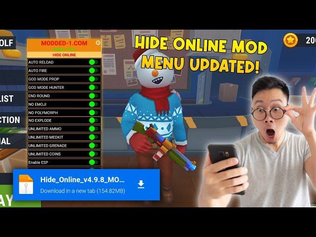 Hide Online Mod Menu v4.9.8, No Ban, VIP, Unlocked All Skin, Unlocked All Weapons | New Update!