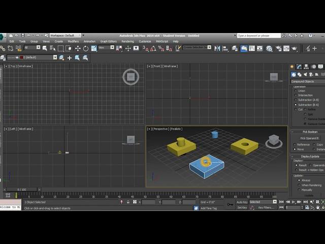 3DS Max 2014 - Combining,union,substract,intersection,etc Objects Using Boolean Commands