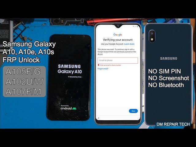 Samsung Galaxy A10 (A105) FRP Bypass NO SIM NO Bluetooth | Samsung A10,A10e FRP Unlock Android 10