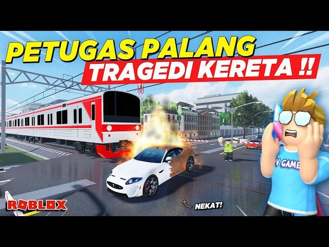 JADI PETUGAS PENJAGA PALANG MALAH TRAGEDI DITABRAK KERETA API !! ROLEPLAY GAME KAI - Roblox