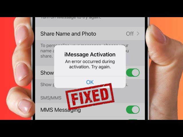 How To Fix iMessage / Facetime Activation Error | An Error Occurred During Activation Try Again