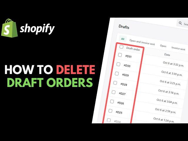 Shopify: How to Delete Draft Orders