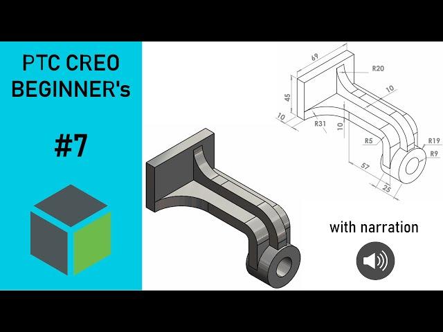   CREO || Beginners Tutorial || Exercise - 7 || with narration.