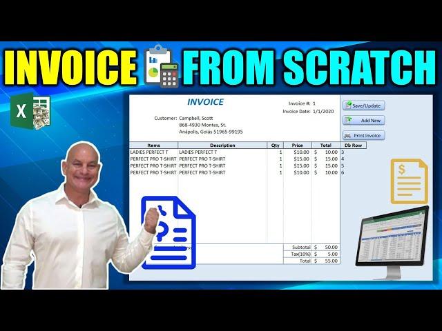 Learn How To Create This Amazing Excel Invoice While I Build It From Scratch [Full Training]