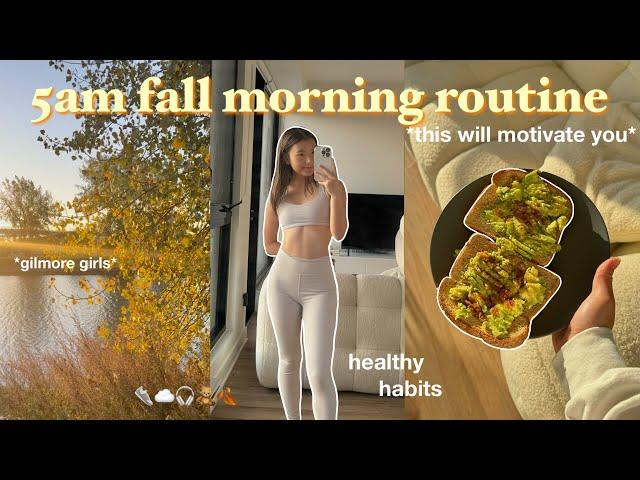 *realistic* 5am fall morning routine  *this will motivate you* | productive & aesthetic vlog