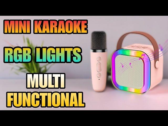 K12 Mini Karaoke Speaker With Wireless Mic And Amazing RGB Colorful Lights Modes | Unboxing