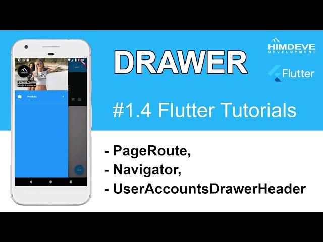 FLUTTER Tutorial - DRAWER | PageRoute, Navigator - The Complete Flutter Beginner’s Course | #04