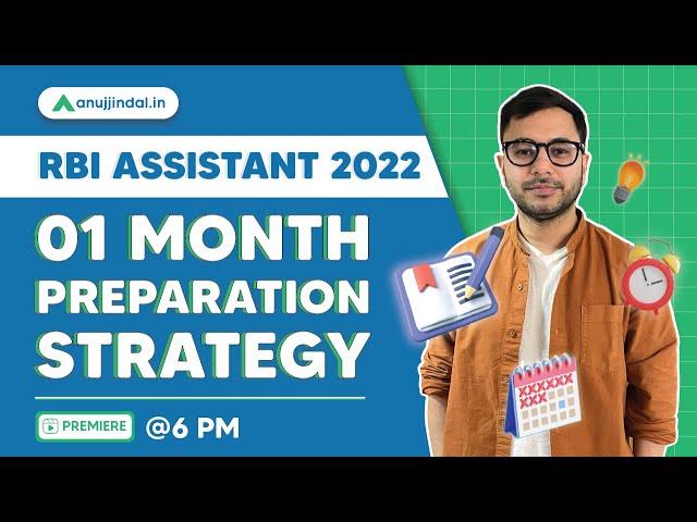 RBI Assistant 2022 | 1 Month preparation strategy - Anuj sir