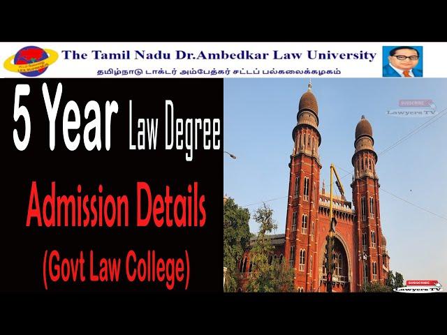 5 Years Law Degree Admission Details | Tamilnadu Government College #lawcolleges #admission #lawyer