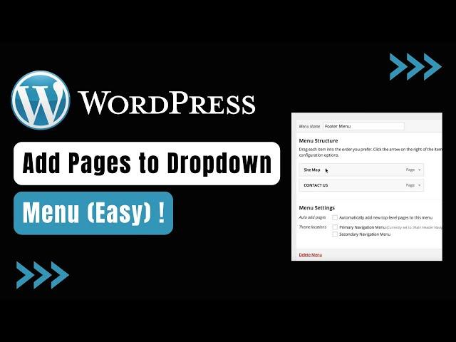 WordPress - How to Add Pages to Drop-down Menu !