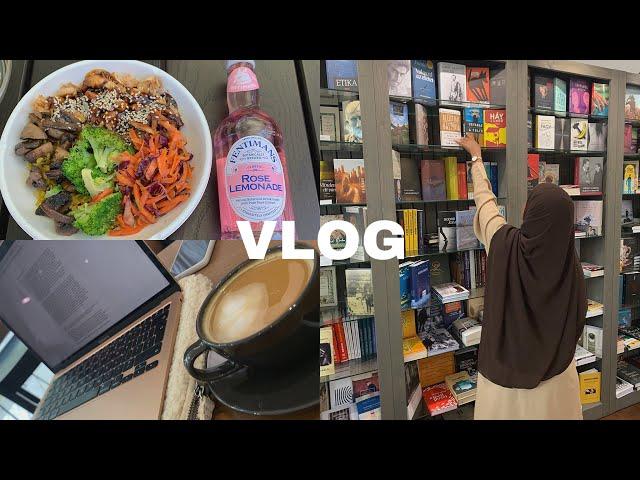 FRIDAY VLOG | muslimah college student, studying for exams, cooking, summer drinks, Jummuah prayer