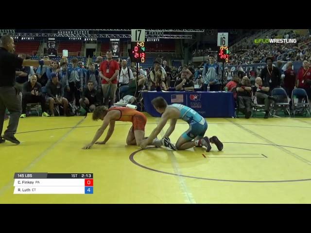 Junior FS 145 Round of 128 - Connor Finkey (PA) vs. Ryan Luth (CT)