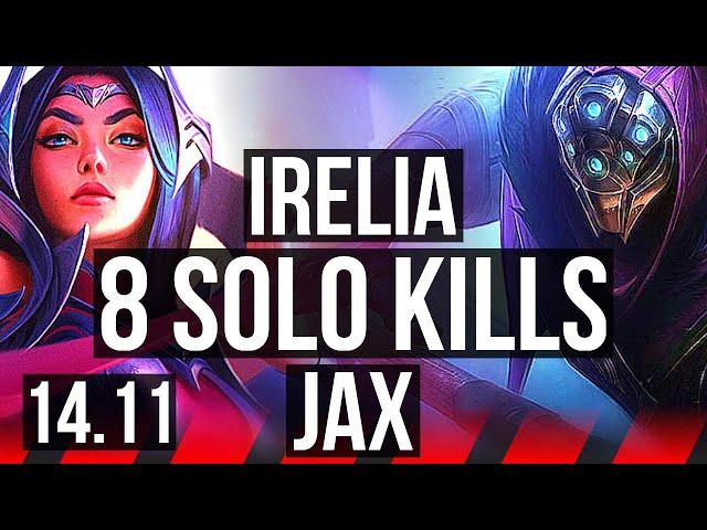 IRELIA vs JAX (TOP) | 8 solo kills, 500+ games | KR Master | 14.11