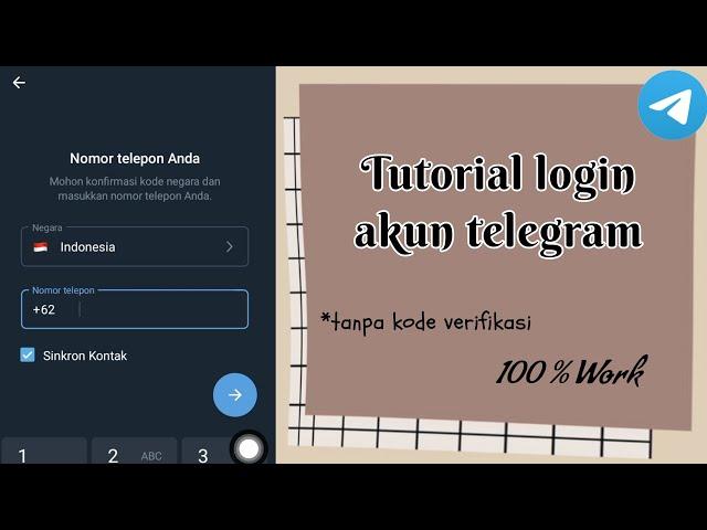 Tutorial login akun telegram tanpa verifikasi