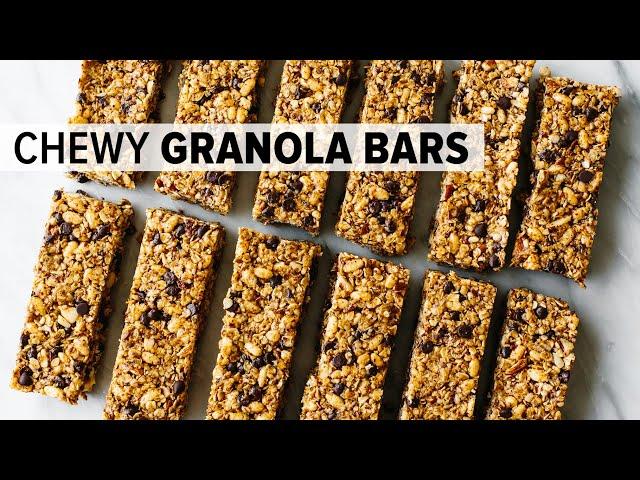 HEALTHY GRANOLA BARS | chewy chocolate chip granola bars + gluten-free!