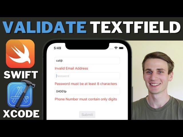 Validate Text Field Swift Xcode Tutorial - Form Validation UITextField