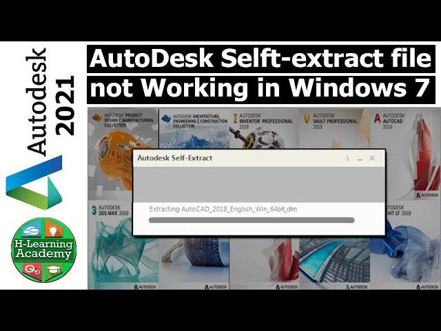 How to Autodesk/AutoCAD/3D Max self-extract file or (.sfx .exe ) not working in windows 7