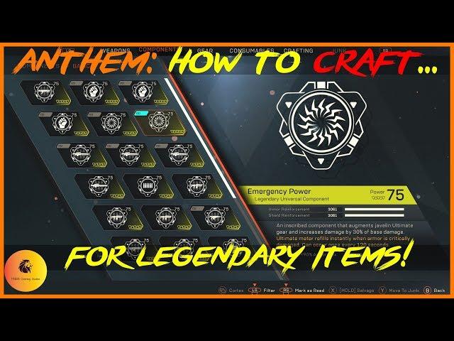 ANTHEM: How To Craft for Legendary Items!