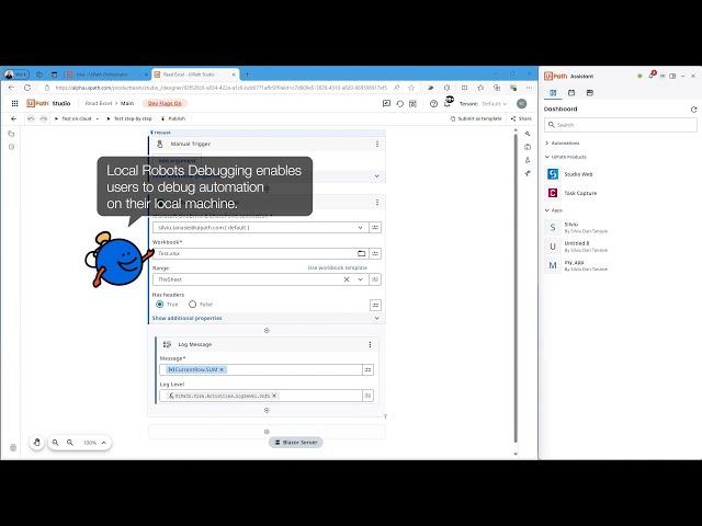 Effortless debugging with UiPath Studio Web