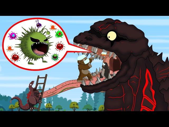 Rescue Tooth Shin Godzilla From GODZILLA & KONG: How to Brush Your Teeth? - FUNNY | Godzilla Cartoon