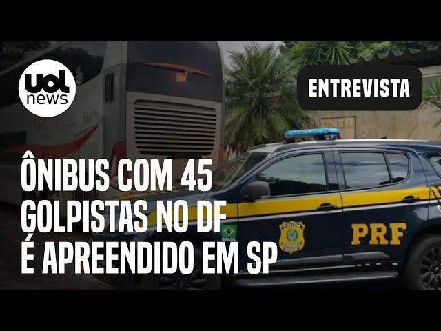 Ônibus com 45 participantes de atos golpistas em Brasília é apreendido em SP