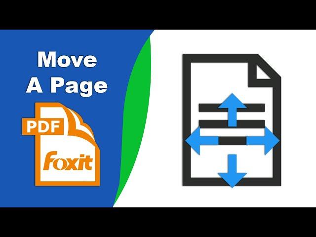 How to move a page in a pdf document in Foxit PDF Editor