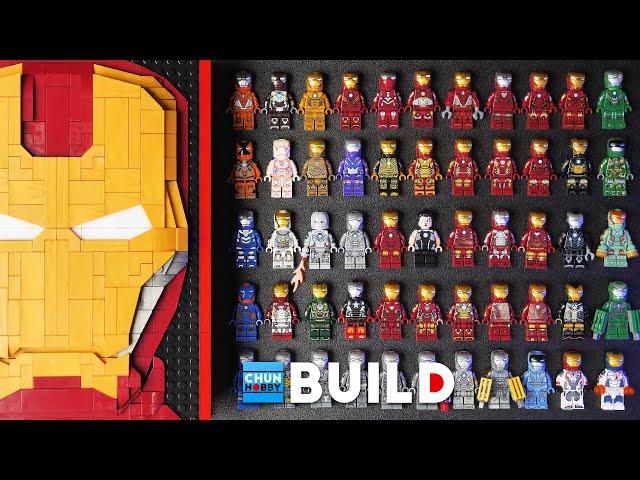 55 IRON MAN LEGO Minifigures! - IRON BOOK Speed Build! - Marvel - Unofficial LEGO | Beat Build