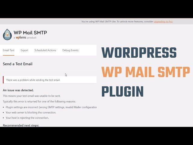 WordPress SMTP Plugin configuration, fix SMTP error!