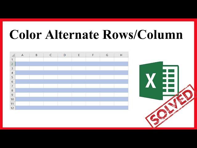 How to apply color banded rows or columns in excel