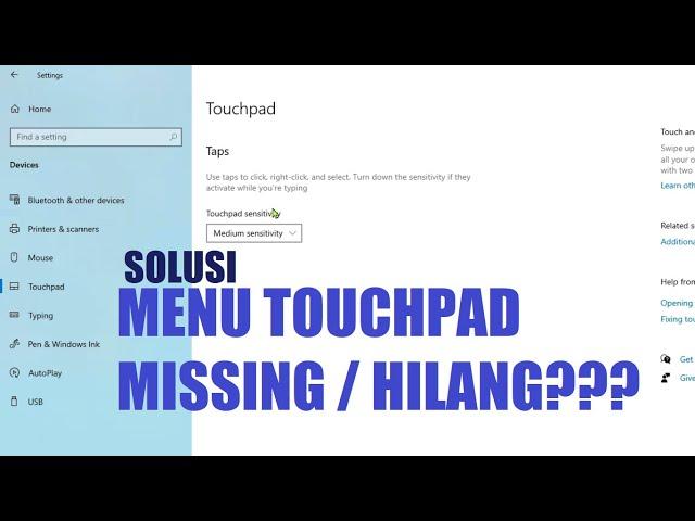 Cara Mengatasi Menu Touchpad Hilang di Windows 10