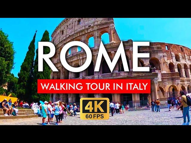  Rome Walking Tour Italy in 4K Video. Explore from the Colosseum to Fontana di Trevi